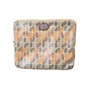 Fossil Key Per Tablet Case Beige Orange Abstract Coated‎ Canvas Zip iPad Wallet